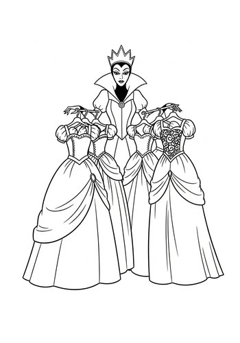 Evil Queen's Enchanted Fashion Show: Coloring Page