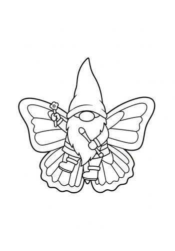 Fairy Gnome Coloring Page Fun