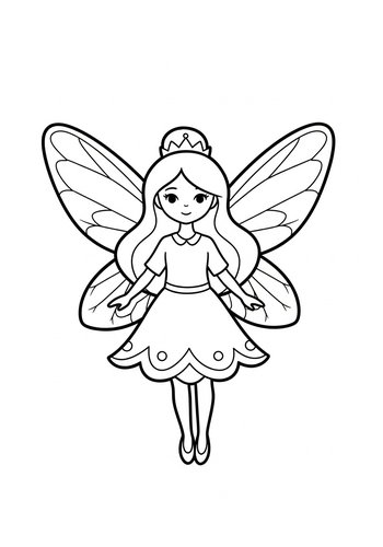 Fairy Princess Coloring Page: Magical Wings And Crown