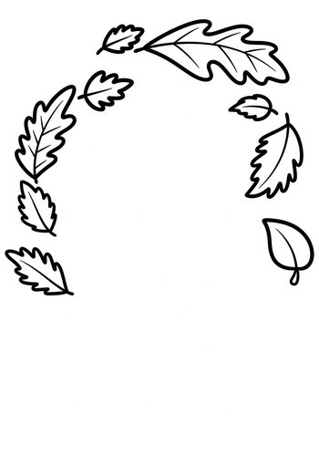 Falling Leaves Coloring Page For Autumn Fun