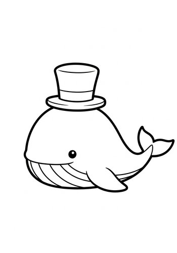 Fancy Whale Coloring Page: A Whimsical Ocean Adventure