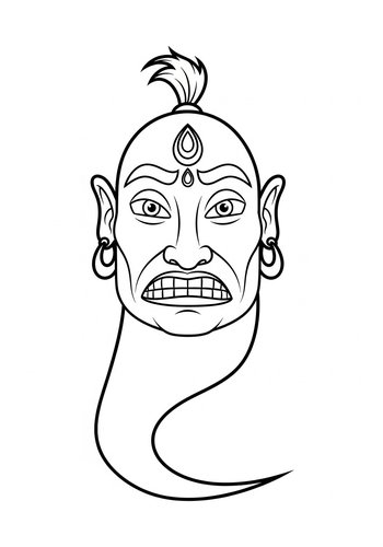 Fearsome Face Coloring Page For Adults