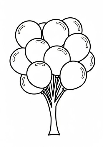 Festive Balloon Bunch - Coloring Page Fun