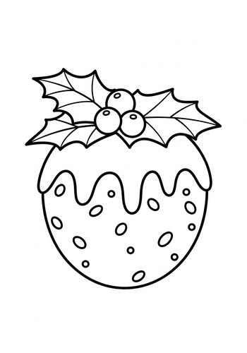 Festive Christmas Pudding Coloring Page