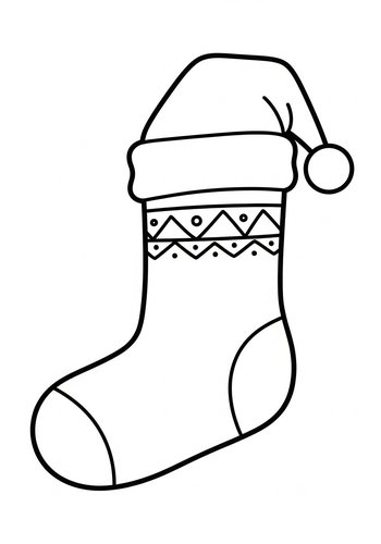 Festive Christmas Stocking Coloring Page