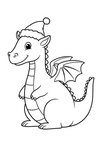 Festive Dragon Coloring Page For Kids