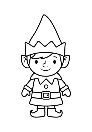 Festive Elf Coloring Page - Printable Fun