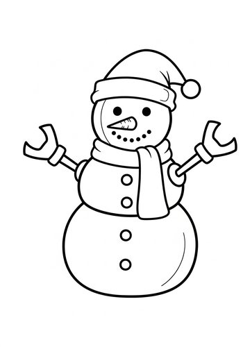 Festive Snowman Coloring Page