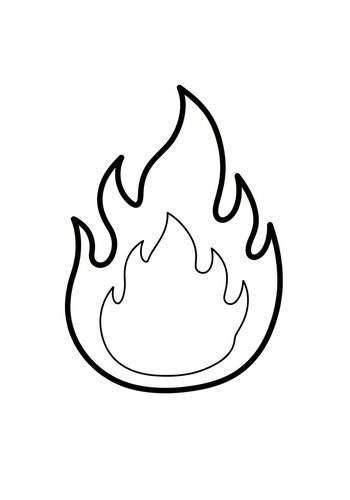 Fiery Flames Coloring Page For Kids