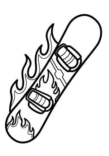 Fiery Snowboard Coloring Adventure