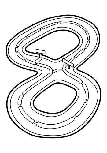 Figure Eight Race Track Coloring Page