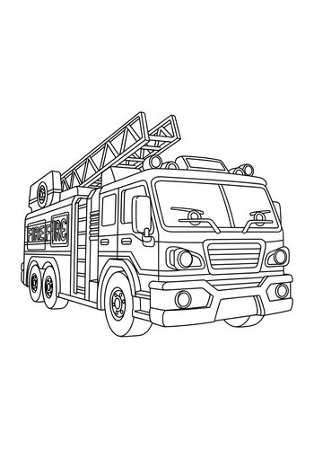 Fire Truck Coloring Page For Kids