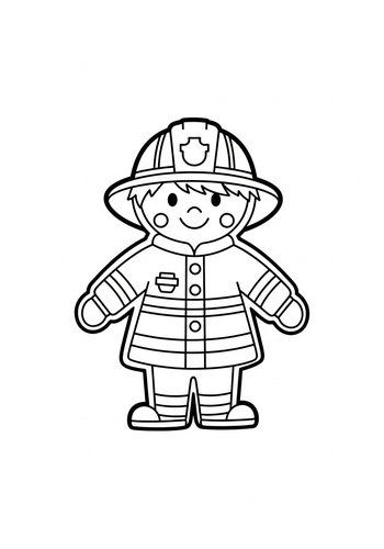 Firefighter Coloring Page For Kids