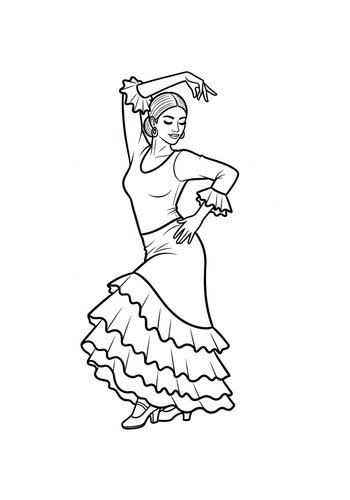 Flamenco Dancer Coloring Page