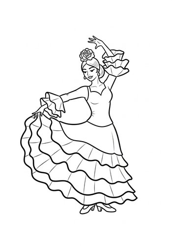 Flamenco Dancer Coloring Page