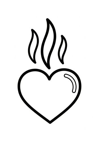 Flaming Heart Coloring Page: Ignite Your Creativity