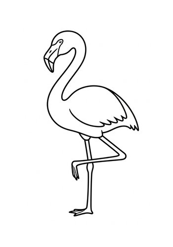 Flamingo Coloring Page: Tropical Bird Art