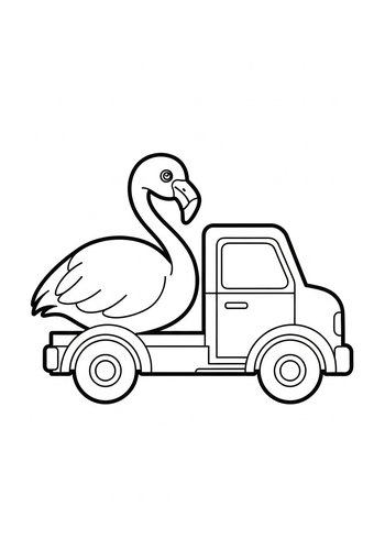 Flamingo On Wheels: A Coloring Adventure