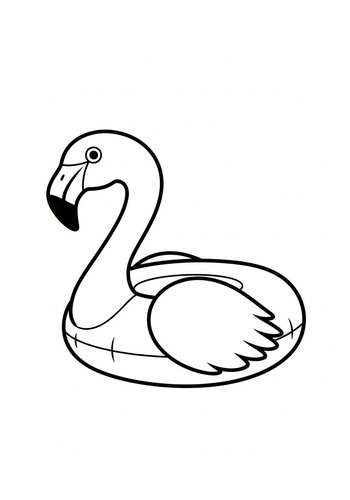 Flamingo Pool Float Coloring Page