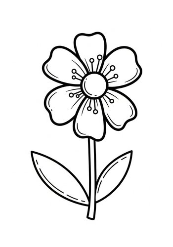 Floral Fun: Simple Flower Coloring Page