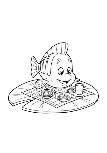 Flounder's Lily Pad Picnic: A Coloring Adventure