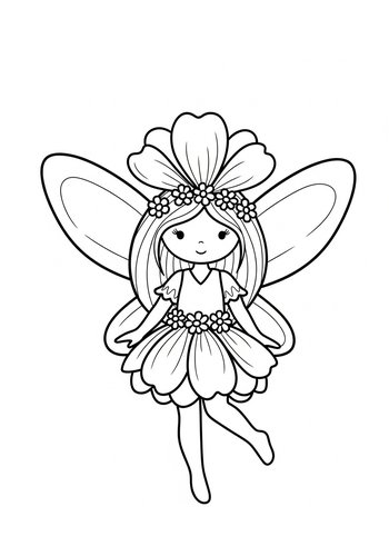 Flower Fairy Coloring Page For Kids