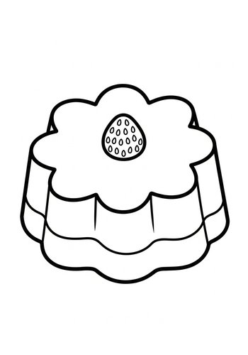 Flower-shaped Cake Coloring Page: Sweet Treat Fun