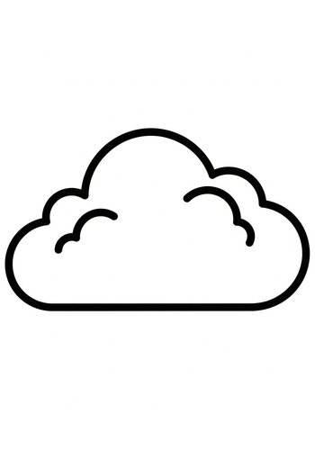 Fluffy Cloud Coloring Page: Printable Fun