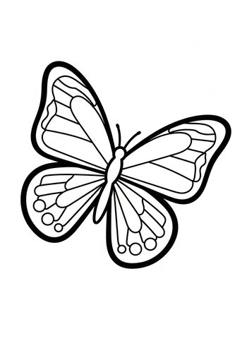 Fluttering Butterfly Coloring Page For Kids