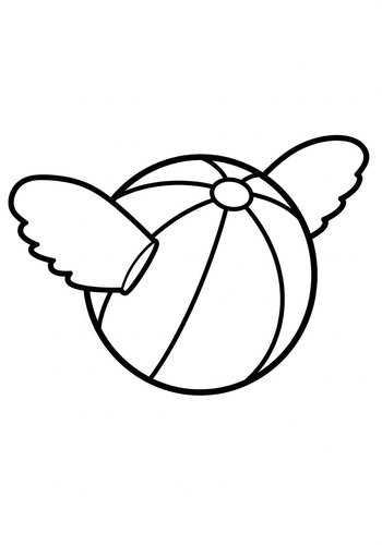 Flying Beach Ball Coloring Page