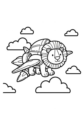 Flying Lion Coloring Page: A Majestic Adventure