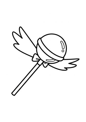 Flying Lollipop Coloring Page Fun