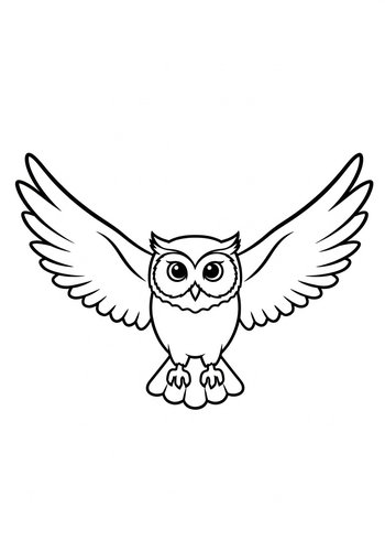 Flying Owl Coloring Page