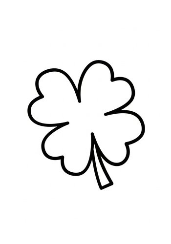 Four-leaf Clover Coloring Page For St. Patrick's Day Fun