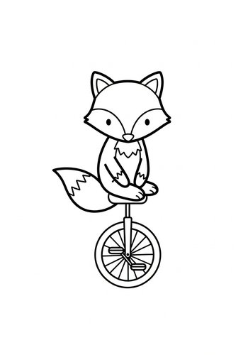 Fox On Unicycle Coloring Page: A Whimsical Adventure