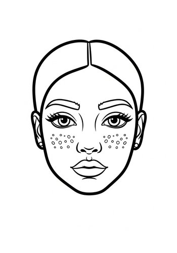 Freckled Beauty Coloring Page
