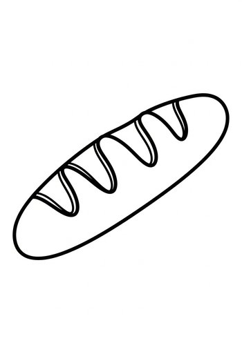 Fresh Baguette Coloring Page: A Tasty Treat