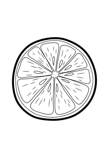 Coloring Page: Fresh Lemon Slice Coloring Page Fun