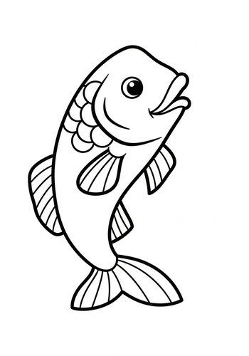 Friendly Fish Coloring Page For Kids