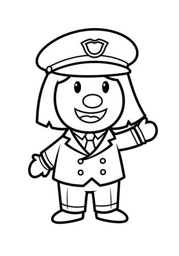 Friendly Pilot Coloring Page For Kids