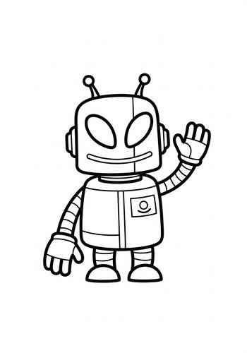 Friendly Robot Coloring Page: Fun For All Ages