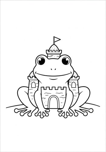 Froggy Castle Coloring Page Fun