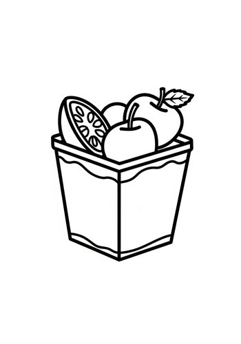 Fruit Basket Coloring Page Fun