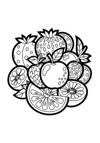 Fruit Fiesta: Coloring Page Fun