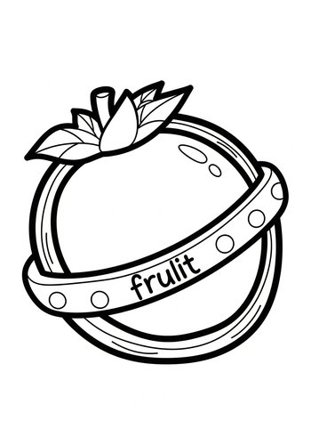 Fruity Word Planet Coloring Page