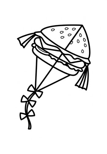 Fun Food Kite Coloring Page For Kids