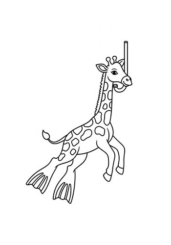 Fun Giraffe Coloring Page