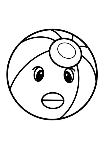 Funny Beach Ball Coloring Page For Kids
