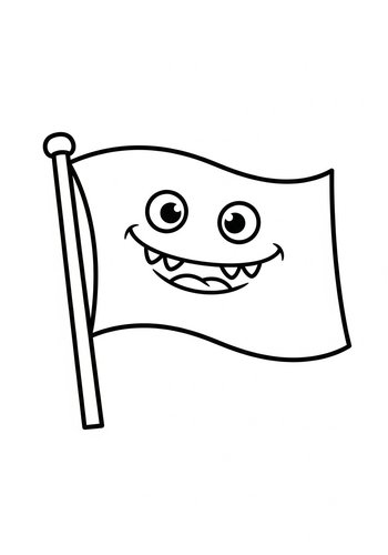Funny Flag Face Coloring Page