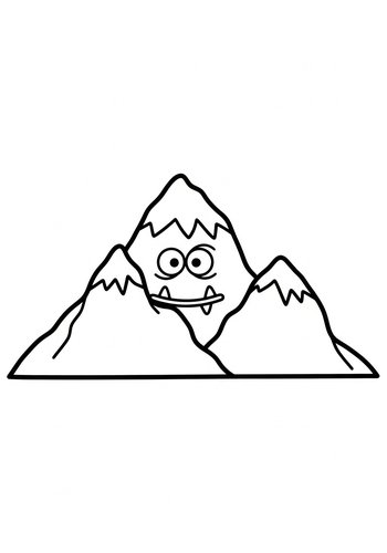 Coloring Page: Funny Monster Mountain Coloring Page